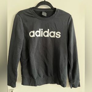 Women’s Adidas Logo Crewneck in Black and White Size Small